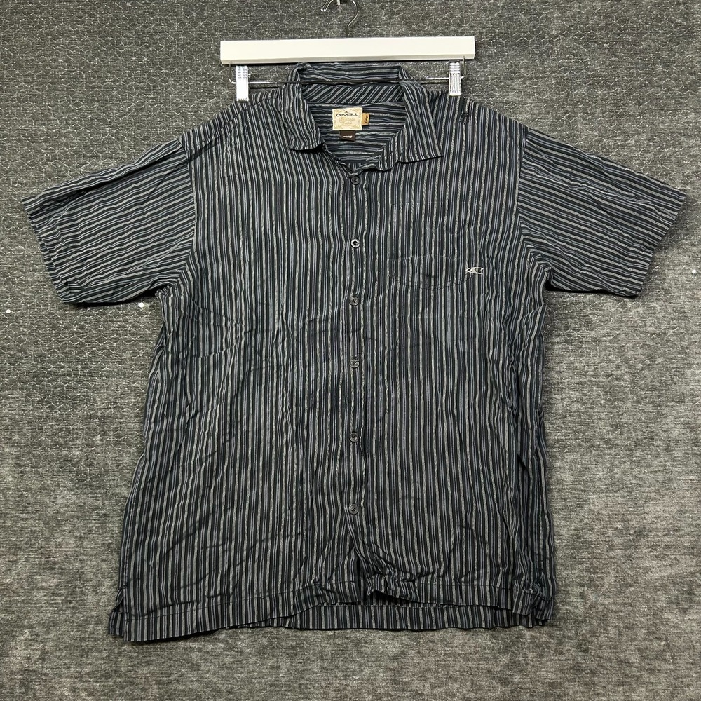 VTG O'Neill Heritage Series Men's Striped Short Sleeve Button-Up Shirt - Large